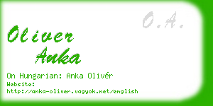 oliver anka business card